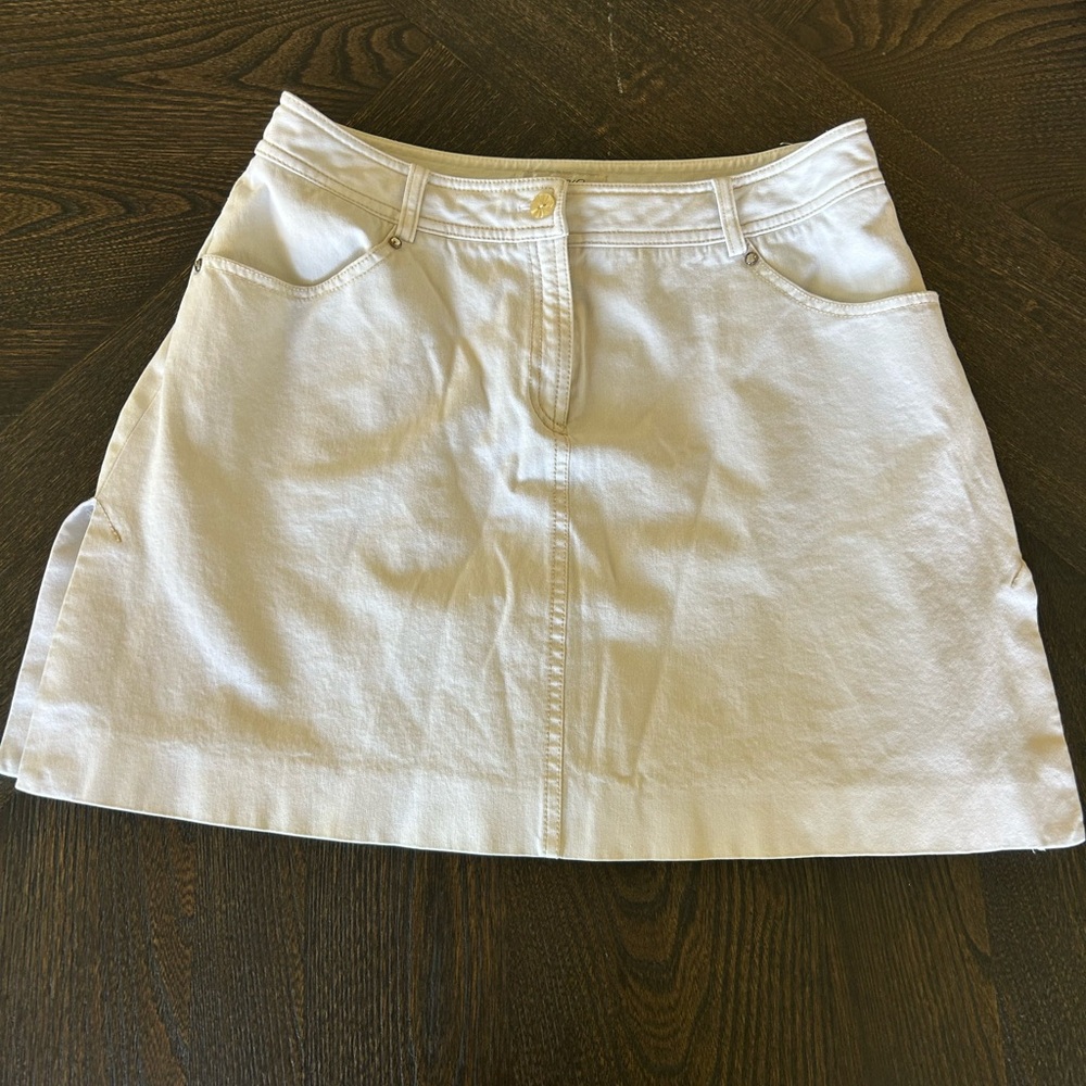 Sport Haley White Denim Golf Skort